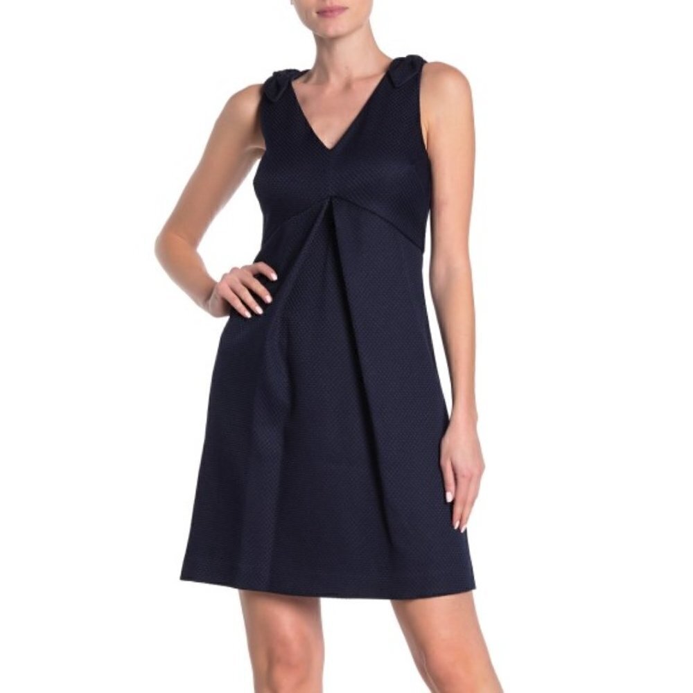 Trina Turk Observer Jacquard Tie-Shoulder Dress